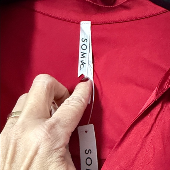 Soma Red Button-Down Pajama Shirt - Picture 2 of 6